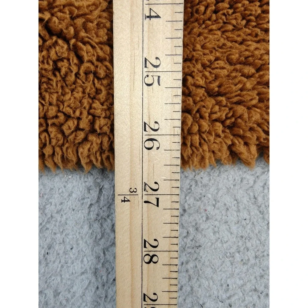 Free People Coat Womens XS Brown Sherpa Fleece Teddy‎ Pea Double Breasted Lined